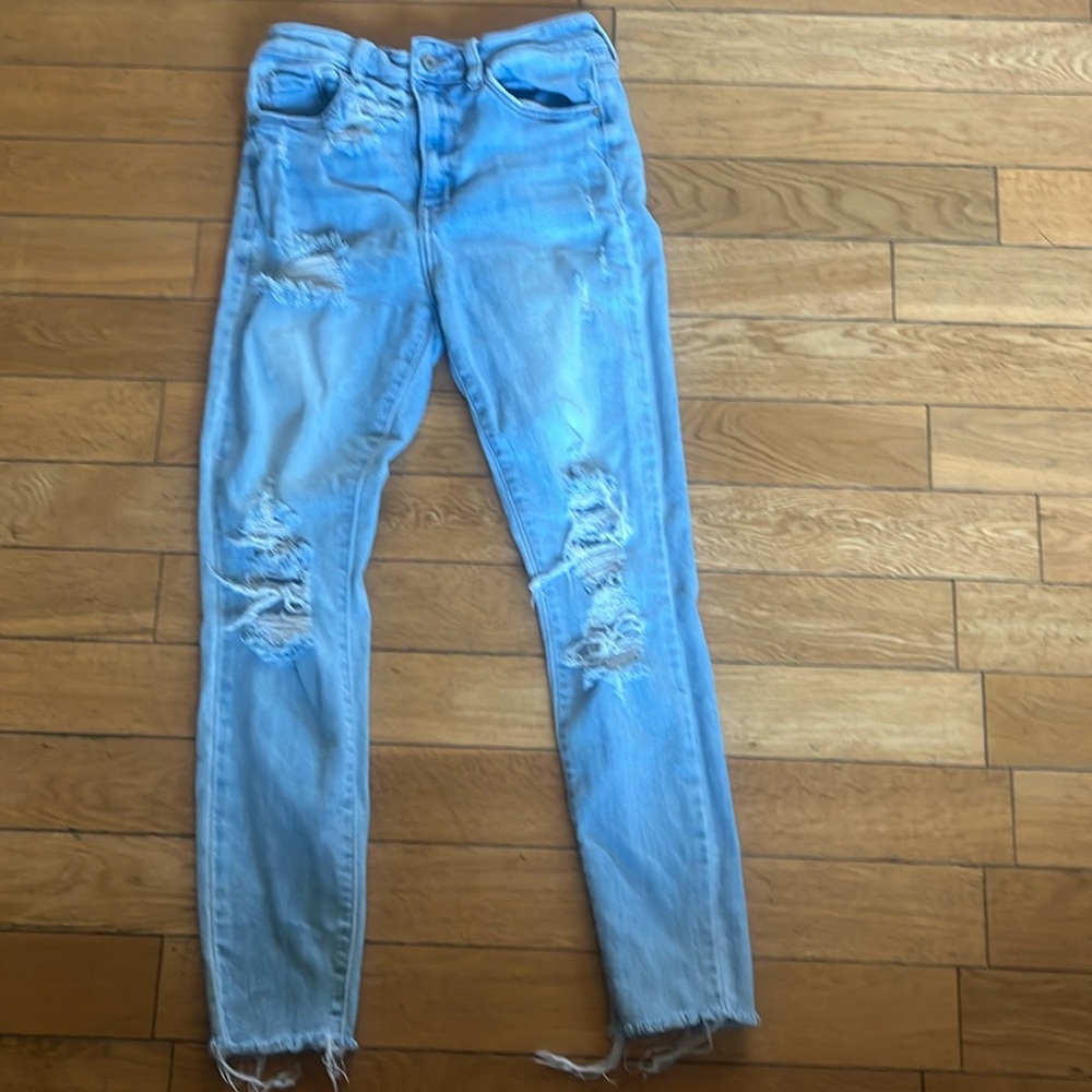 OOTDfash light blue skinny high rise jeans